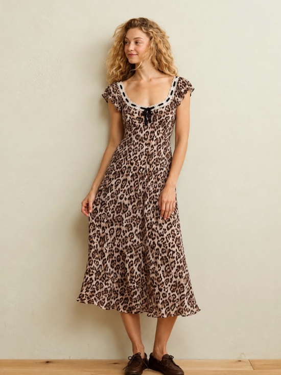 American Eagle Outfitters Dresses & Skirts - American Eagle Outfitters Leopard-Print Midi Dress